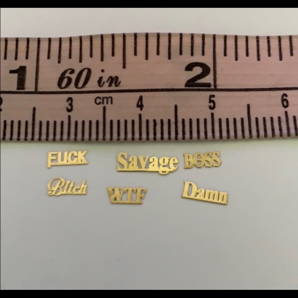 New thin gold metal nail art design F$&k - Picture 2 of 2